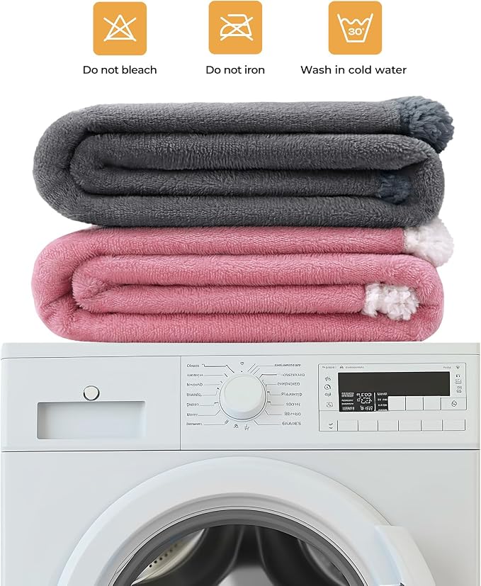 Luciphia Waterproof Bed Blanket Washable, Soft Sherpa Fleece Puppy Reversible Throw Blankets for Medium Large Dog Cat, Furniture Cover Protector Couch from Liquid Pee and Pet Fur, Light Grey,85" x 57"