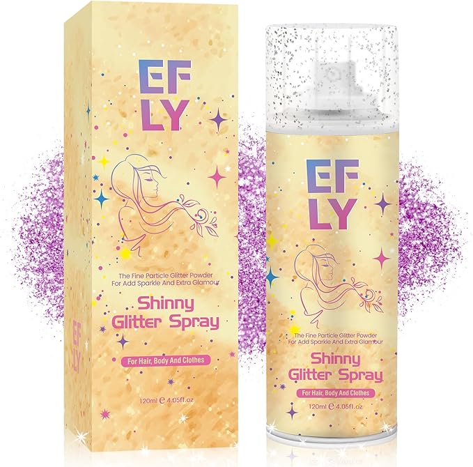 Body Glitter Spray for Hair and Body, Hair Glitter Spray for Clothes, Face, Skin, Long Lasting Spray Glitter Suitable for Music Festival Rave and Makeup Prom 4.05 FL Oz (Pink)