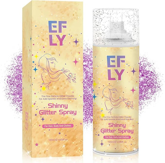 Body Glitter Spray for Hair and Body, Hair Glitter Spray for Clothes, Face, Skin, Long Lasting Spray Glitter Suitable for Music Festival Rave and Makeup Prom 4.05 FL Oz (Pink)