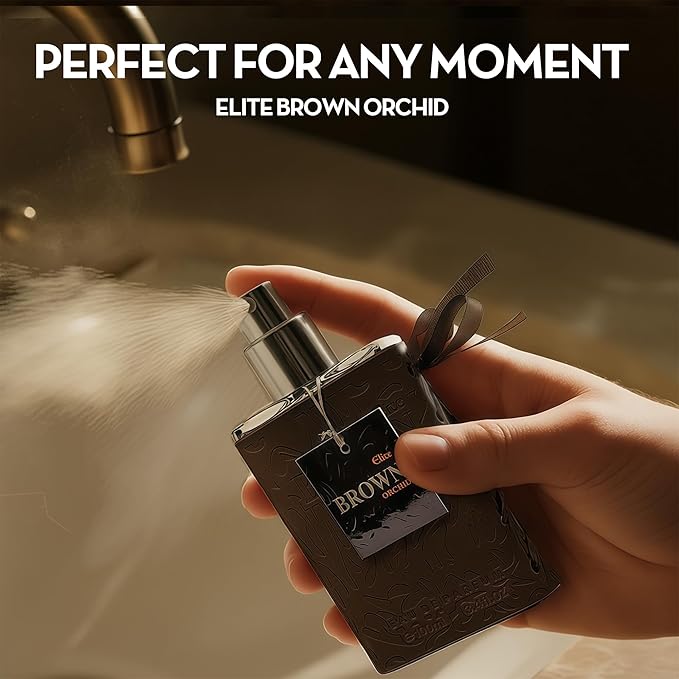 A CENTER Elite Brown Orchid Cologne for Men/Eau de Parfum Natural Spray 3.4 Fl Oz Perfume Suitable for All Skin Type Men Fragrance Daily Used