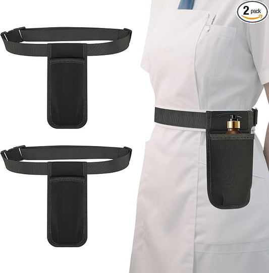 2 Pack Massage Oil Bottle Holster 1 Pocket, Lotion Bag Waist Holder Pouch with Adjustable Belt, Massage Therapy Supplies for Therapist Easy Access Accessories