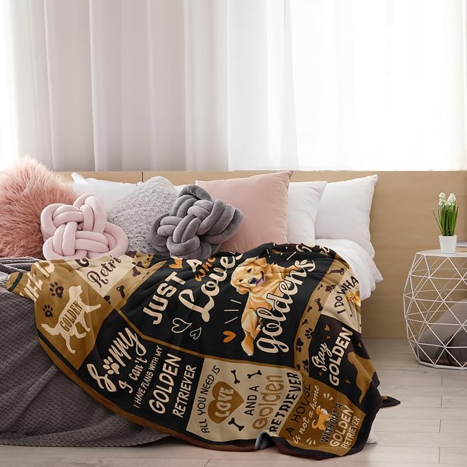 Golden Retriever Gifts for Women, Golden Retriever Blanket 50"x60" | Gifts for Golden Retriever Lovers/Mom/Owners, Golden Retriever Gifts/Decor for Adults/Girls/Teens/Her for Birthday/Christmas