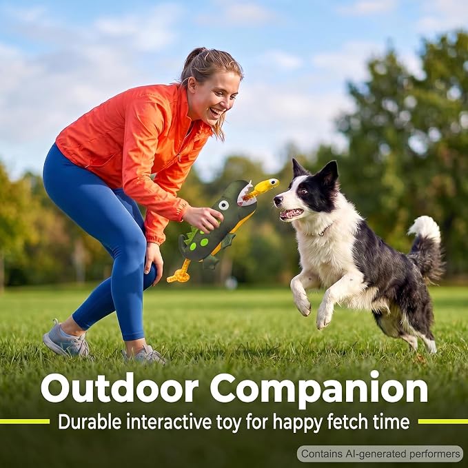 Durable Squeaky Plush Rope Dog Tug Toy for Large Aggressive Chewers