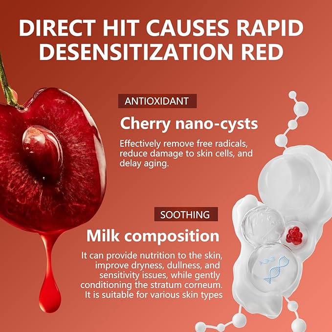 Cherry & Milk Moisturizing Cream - 200ml Face & Body Lotion with Shea Butter, Vitamin E & Hyaluronic Acid, Long-Lasting Hydrating Moisturizer for all Skin, Nourishing Brightening Body Cream