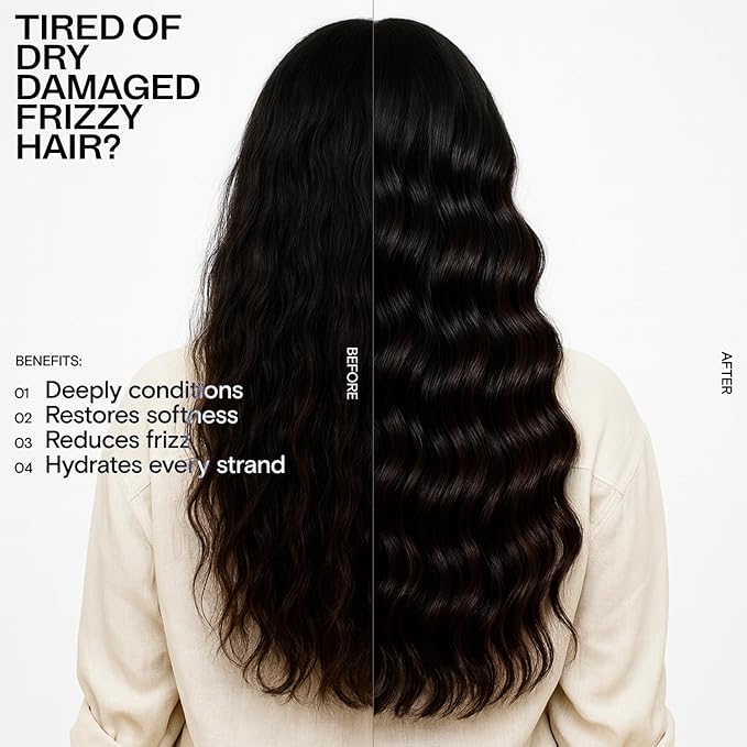 Korean Hair Care Deep Hydrating Hair Conditioner for Dry, Damaged Color Treated - 8-10 Week Supply - Softens & Detangles - Rice Water, Hyaluronic Acid, Probiotics, Shea Butter, Deep Conditioner