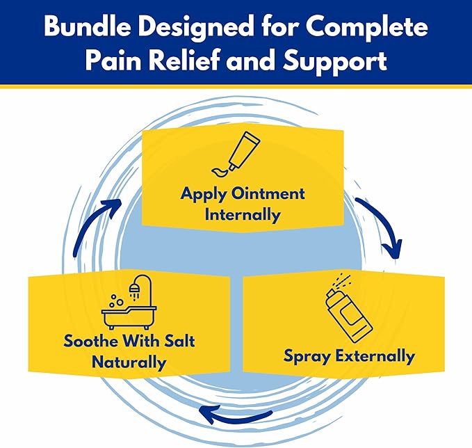 Doctor Butler's Hemorrhoid Treatment Bundle - Includes Hemorrhoid & Fissure Ointment with 4% Lidocaine, Hemorrhoid Spray with Witch Hazel, and Epsom Bath Salts to Help Reduce Irritation