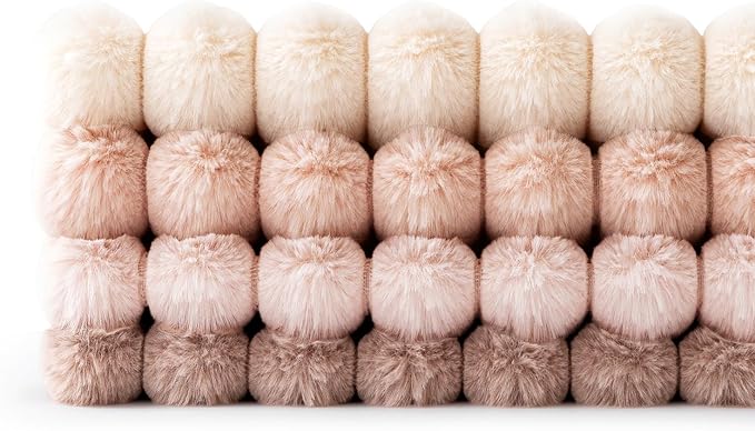 MIULEE Faux Fur Plush Decorative Throw Pillow Covers 20x20, Pink | Set of 4, Striped, Soft Cute Romantic Modern Cozy Home Decor, Cushion Cases for Sofa Couch Bed Living Room