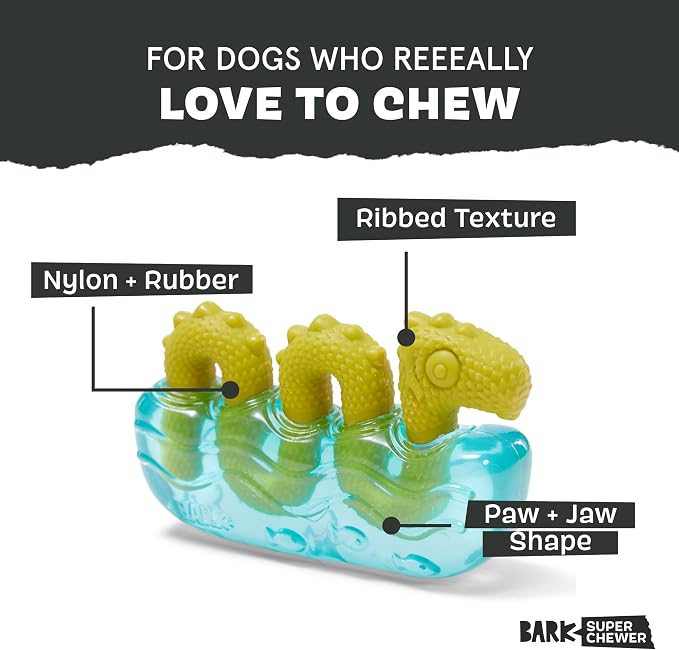 BarkBox Dogness Monster Super Chewer - Toy for Medium and Large Dogs | Durable Dog Toy for Aggressive Chewers - Dental Stimulating Chew