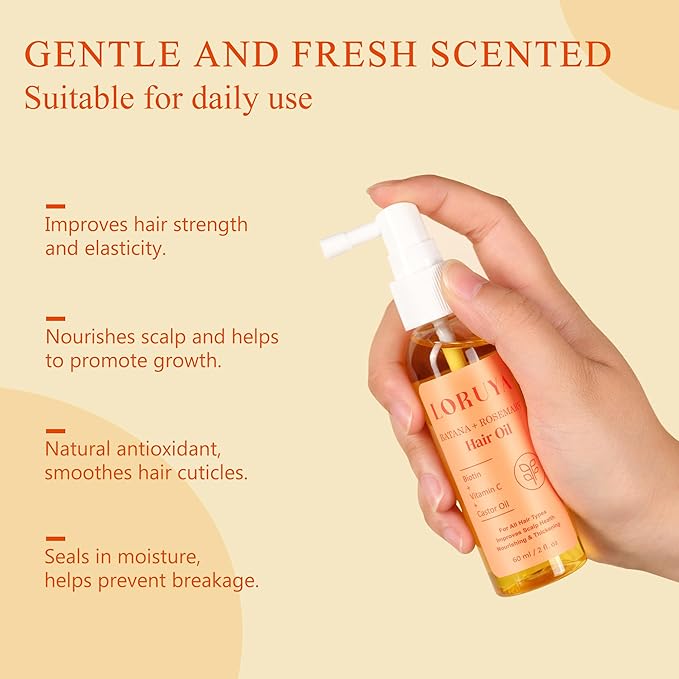 Hair Growth Oil Spray for Women: Natural Hair Growth Serum Women with Rosemary, Batana Oil & Biotin, Promotes Thicker, Fuller & Healthier Looks