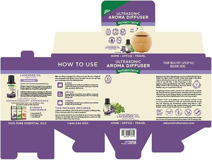 Nature's Truth Aroma Wood-Veneer Diffuser with Lavender