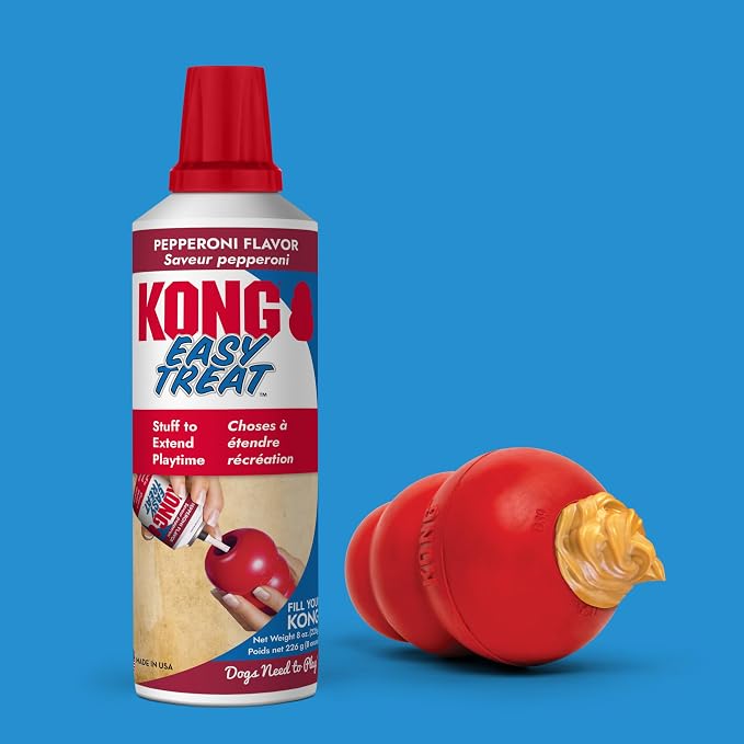 KONG Easy Treat Pepperoni Dog Paste 3-Pack – Mess-Free Stuffing Treat