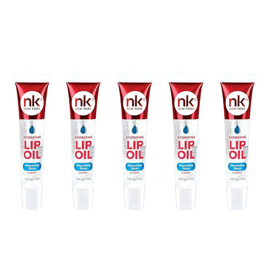 Nicka K Hydrating Lip Oil Nourishing Glass (CHERRY-5PK)
