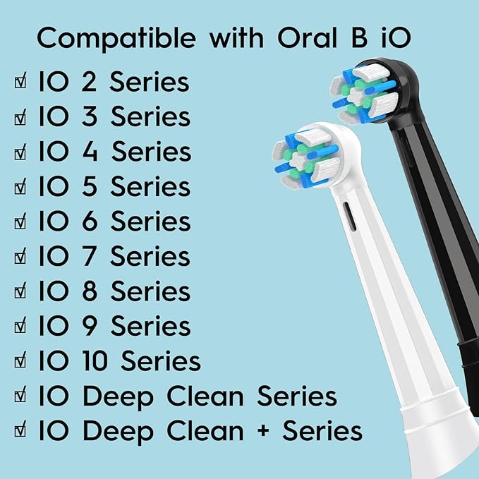 12 Count IO Replacement Heads Compatible with Oral B IO 2/3/4/5/6/7/8/9/10 Series Electric Toothbrushes, Medium Softness Brush Heads Compatible with Oral B iO for Teeth and Gums Care (White)