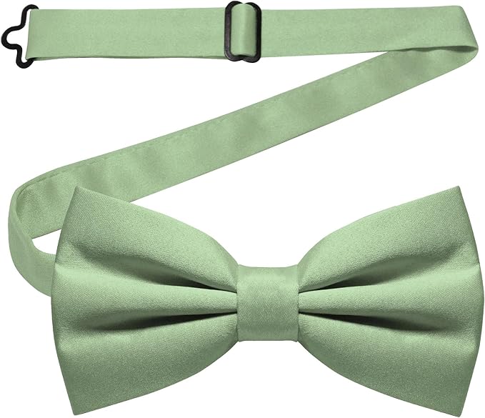 JEMYGINS Solid Color Pre-tied Bow Tie Adjustable Bowtie for Men