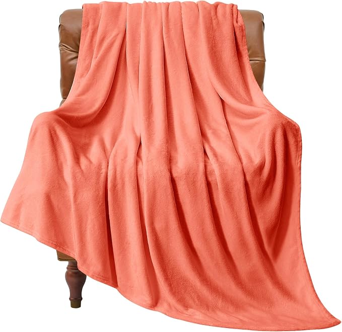 BEDELITE Fleece Blanket Soft Plush Twin Size Blanket Coral Red 60"x80" | Ultra Soft Fleece, Plush Microfiber, Lightweight Warmth, All Season Comfort, Fade Resistant, Machine Washable, Couch Sofa Bed