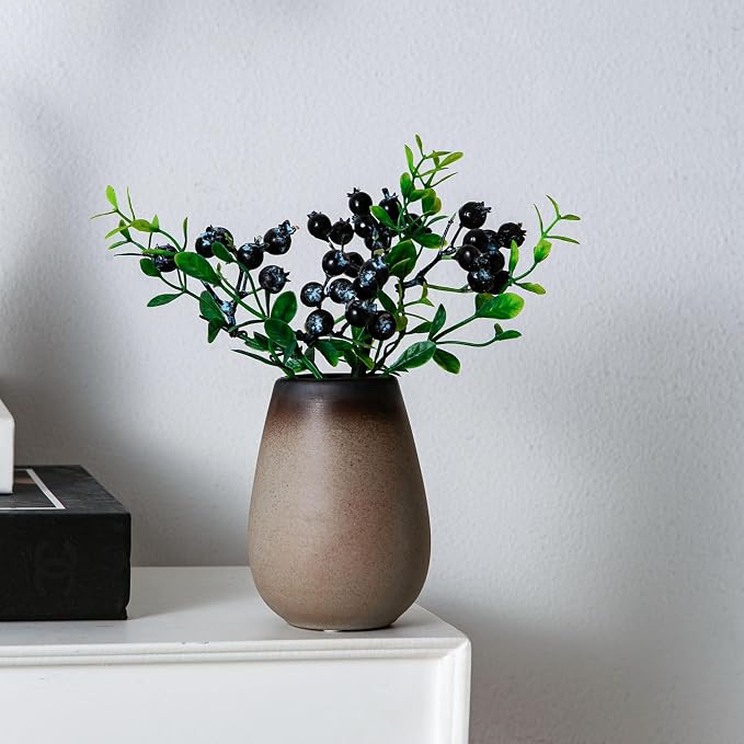 Tanvecle Rustic Ceramic Bud Vase Set of 11, Small Vases for Pampas Grass, Flowers, Modern Farmhouse for Home Decor, Vintage Decor, for Living Room, Dining Table & Shelves