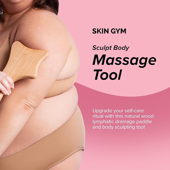 SKIN GYM Sculpt Wooden Body Massage Lymphatic Drainage Tool | Sustainable Massager for Body Care