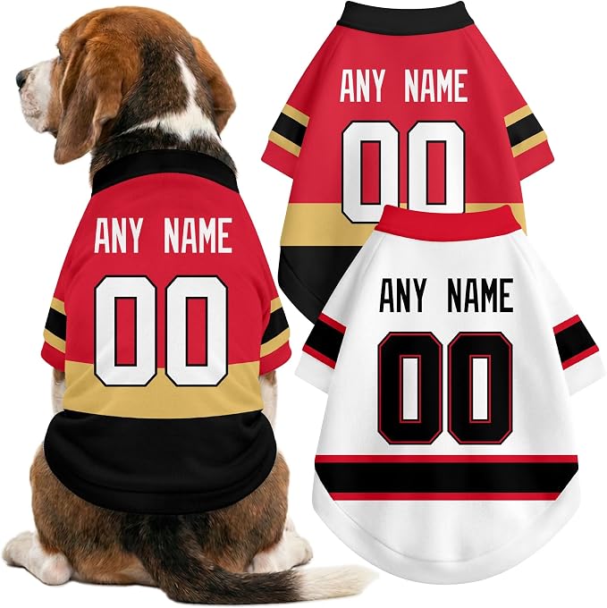 Ottawa Dog Clothes Personalized Pet T Shirt for Dogs Gift | Custom Name Number Jersey Style Pet Shirt for Dog