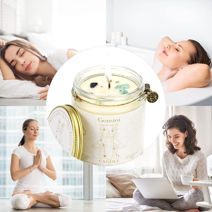 Zodiac Sign Jar Candle, Gemini, Lavender Scent