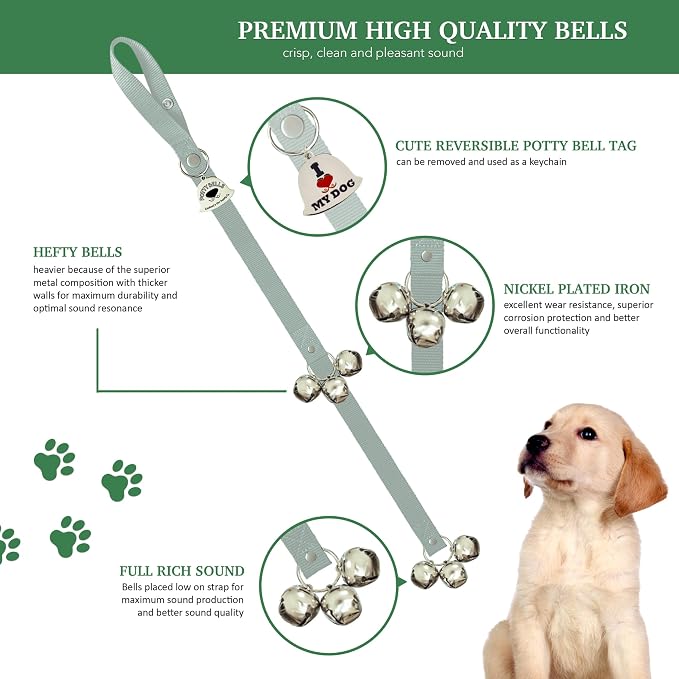 Caldwell's Pet Supply Co. Dog Potty Bells, Dog Door Bell, Bells to Go Outside, Potty Training Bell, Dogs Doorbell, Dogs Potty Doorbell, Ring to Go Pee, All Breed Puppy Training Tool