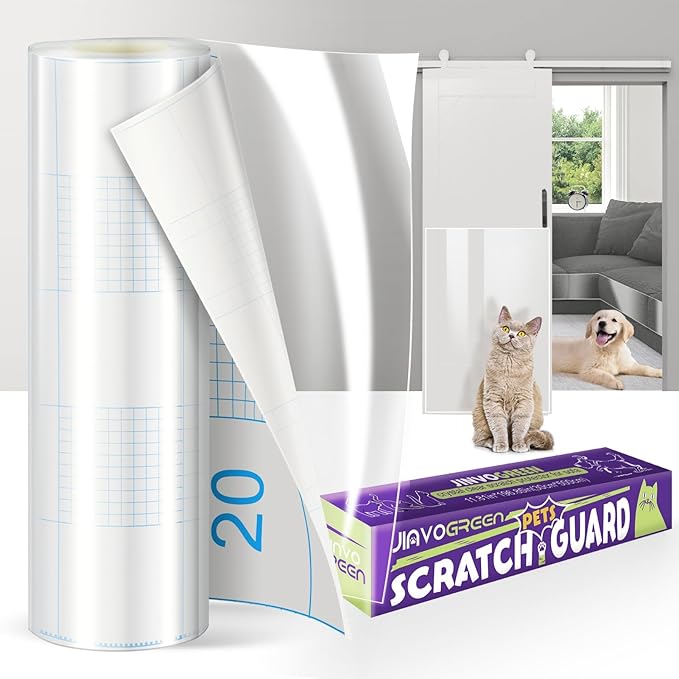 JINVOGREEN Cat Scratch Furniture Protector, 196.8 x 11.8 in | Thickened Transparent Self-Adhesive Couch Protector Designed to Help Shield Furniture from Cat Claws and Scratching