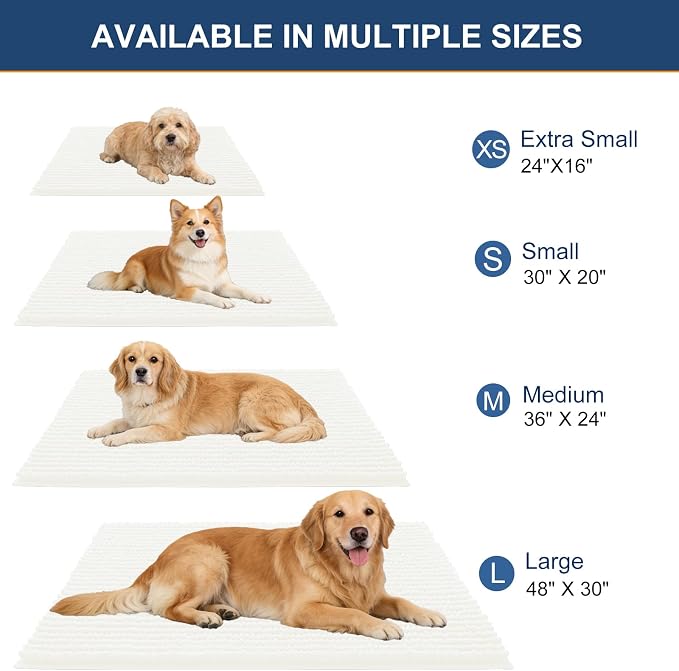 OLANLY Dog Door Mat for Muddy Paws 70x46, Extra Absorbent Chenille Mud Mat | Ivory, Absorbs Moisture and Dirt, Non-Slip Machine Washable Doormat, Quick-Drying Indoor Entryway Floor Mat for Dogs