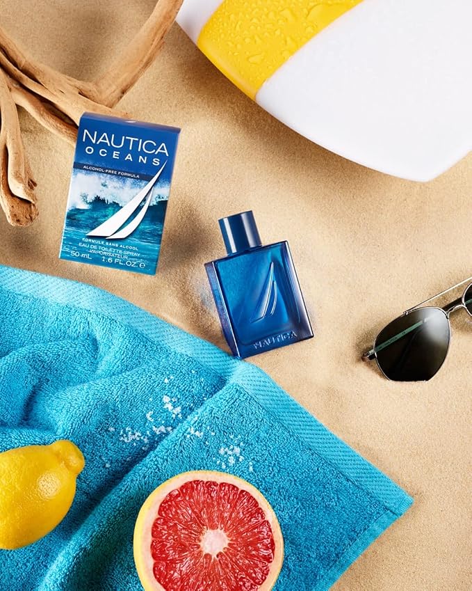 Nautica Oceans Eau de Toilette 1.6 fl oz (Pack of 1), Notes of Apple, Cyclamen, and Amberwood, Men's Fragrance, Long Lasting, Everyday Fragrance, Travel Size