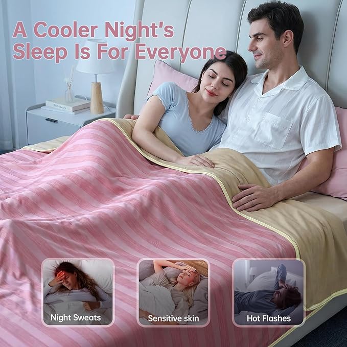 Guohaoi Cooling Blanket for Hot Sleepers and Night Sweats 90"x90" Queen | Arc-Chill Q-Max >0.5 Cool Fiber,100% Oeko-Tex Certified Lightweight Summer Blanket for Travel/Outdoor Ultra Cold Breathable