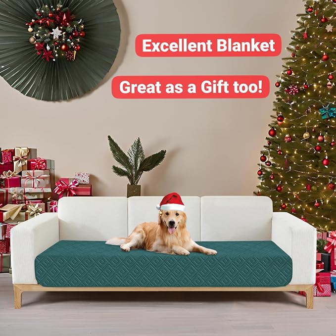 2026 Waterproof Sofa Dog Blanket (30"x70") Comfy Couch Sofa Mat for Pets with Anti-Slip Back, Universal Incontinence Lightweight Liner Pad for Furniture Car Picnic etc Durable Washable, Teal Green