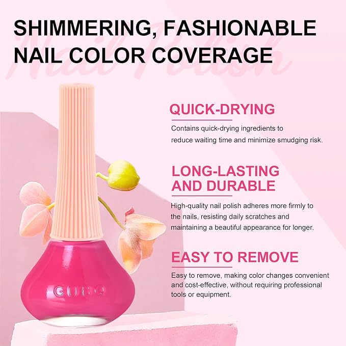 Major Dijit Neon Pink Quick Dry Regular Nail Polish - Nail Art Lacquer, 0.41 Fl Oz