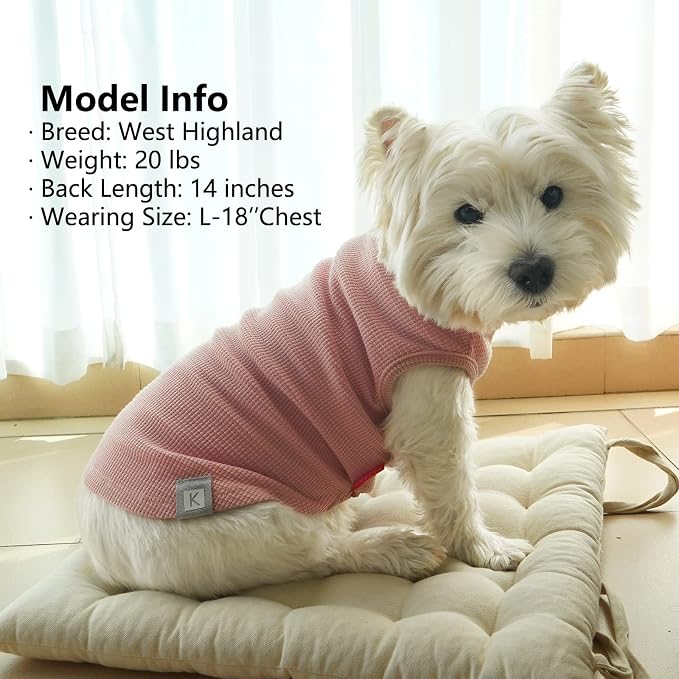 KYEESE 2Pack Waffle Dog Shirt for Medium Large Dogs Striped Dog Sweater | Cozy Warmth, Lightweight & Breathable, Gentle on Sensitive Skin, Stretchy & Free to Move, Comfortable Daily Wear