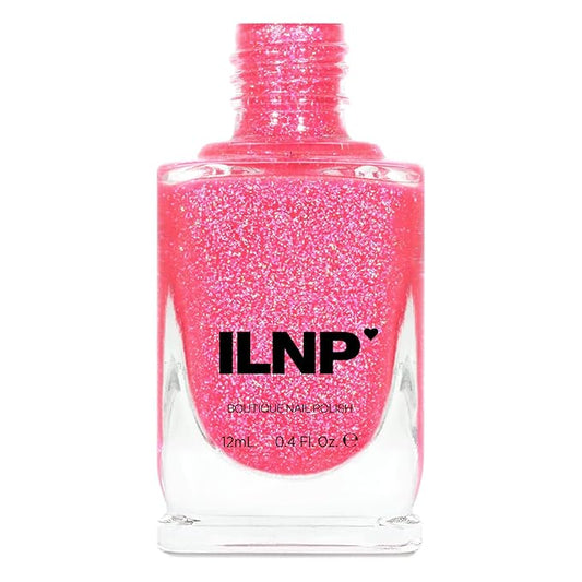 ILNP Misbehaving - Vivid Neon Pink Holographic Sheer Jelly Nail Polish