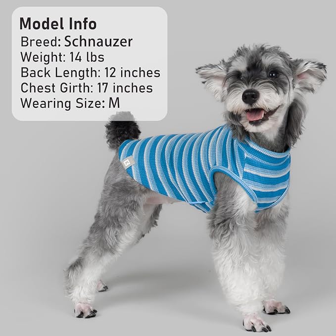 KYEESE 2Pack Waffle Dog Shirt for Large Dogs Striped Dog Sweater Tank Top | Cozy Warmth, Lightweight & Breathable, Gentle on Sensitive Skin, Stretchy & Free to Move, Comfortable Daily Wear