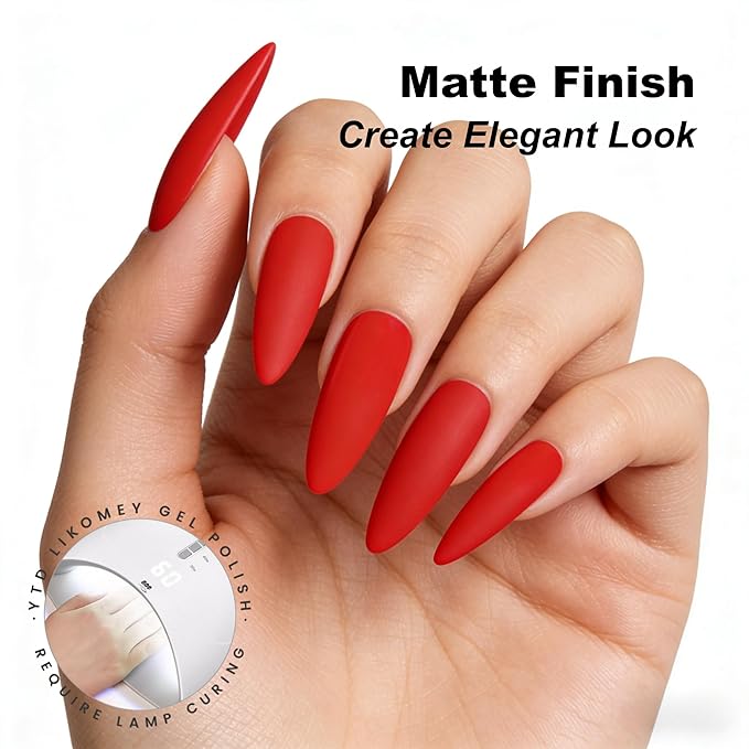 YTD Likomey Maple Leaf Red Gel Nail Polish,15ml Salon Home DIY Manicure and Pedicure Fall Winter Soak Off UV Color Varnish,CS468