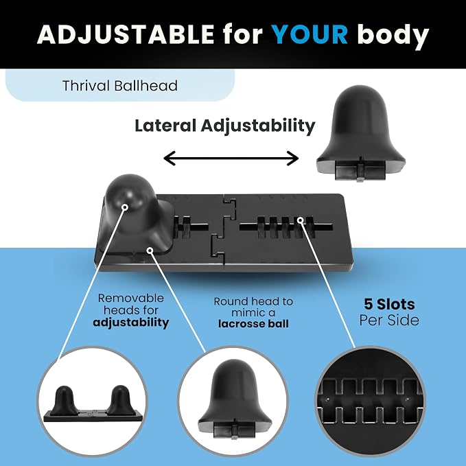 Thrival Ballhead - Fully Adjustable Psoas Muscle Release Tool with Thrival App for Hip Flexor, Glute, Iliacus, and Neck Pain - Lower Back Pain Relief, Trigger Point & Myofascial Release - Carbon Black
