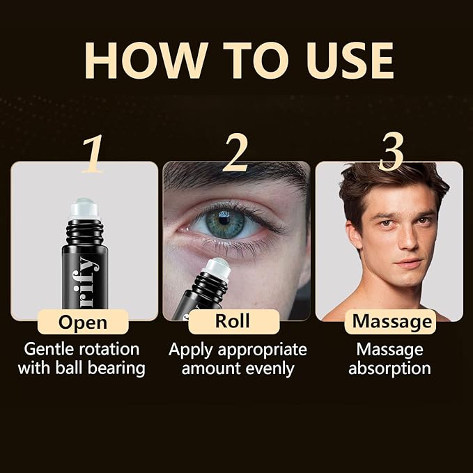 Eye Repair Stick for Men | 2PCS Caffeine Under Eye Roller for Eyebags and Dark Circles - Cooling Stick Hydrates and Depuffing, 0.34 Fl Oz (2 PCS, 0.34 Fl Oz/PC)