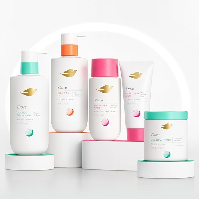 Dove Deodorant Cleansing Pads For Women Neutralize Odor & Gently Exfoliate To Refine Skin Texture, Fresh Water Lilly Scent,60 pads