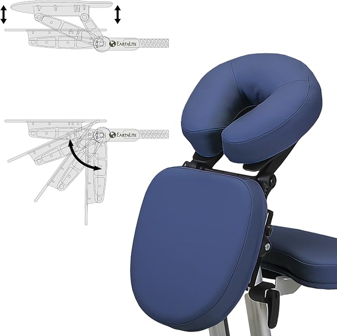 STRONGLITE Portable Massage Chair Ergo Pro II - Ultra-Strong, Lightweight, Foldable Tattoo Spa Chair with Wheels & Carry Case (600lbs Working Weight), Sapphire