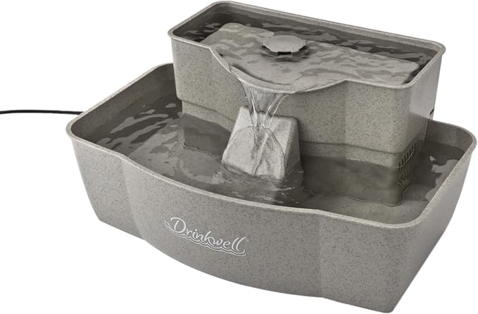 PetSafe Drinkwell Multi-Tier Pet Fountain, Cats & Dogs, Large | 100 oz Capacity, 2 Drinking Heights, Great for Senior/Arthritic Pets, Top-Rack Dishwasher Safe