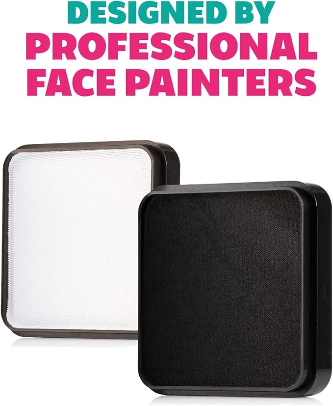 Kraze FX Black and White Face Paint Set - Hypoallergenic, Non-Toxic, Water Activated Professional Face & Body Painting Makeup, Combo Value Pack