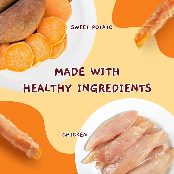 Jungle Calling Chicken & Sweet Potato Dog Treats, Rawhide Free Soft Chews | Natural High-Protein Training Treats, Grain-Free, Stomach-Friendly, No Artificial Colors, Ideal for Daily Rewards, 6 Oz