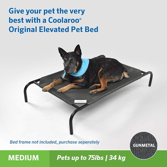 The Original Coolaroo Elevated Pet Bed Replacement Cover, Medium, Gunmetal
