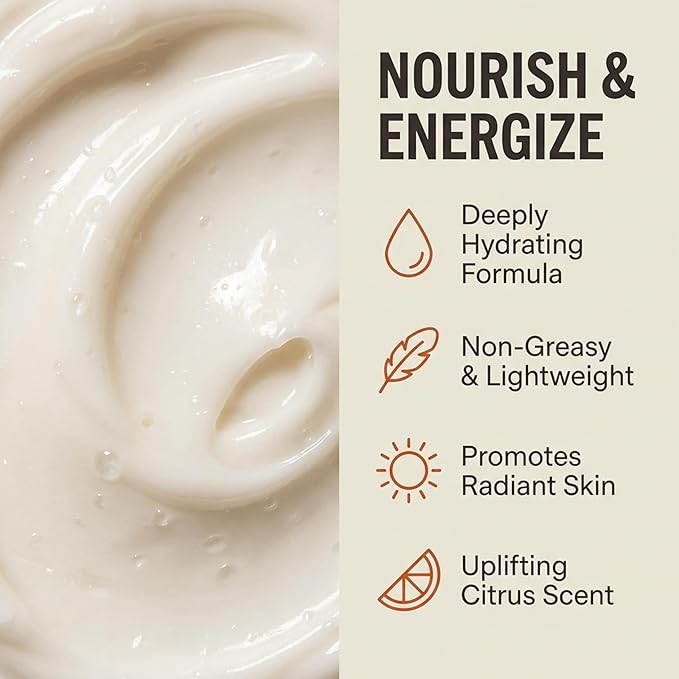 NATURE WELL Bergamot & Grapefruit Nourish & Energize Moisturizing Body Cream for Dry Skin, Infused with Natural Oils & Extracts, Non-Greasy, Lightweight, Helps Promote a Radiant Complexion, 16 Oz