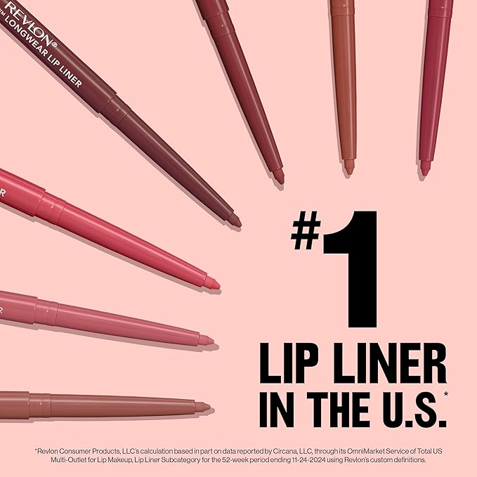 Revlon Colorstay Lip Liner Makeup with Built-in-Sharpener, Longwear Rich Colors, Stocking Stuffer for Women, 645 Chocolate, 0.01 oz