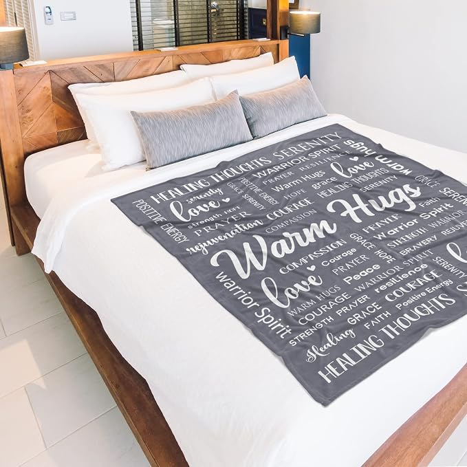 Warm Hugs Healing Blanket, Get Well Gifts for Women Men | Cancer Care, Chemo, After Surgery, Get Well Soon, Thinking of You Gifts, Soft Throw Blanket 50" x 60"
