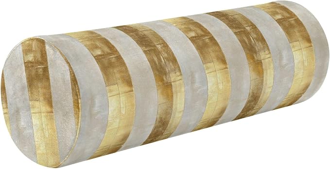 Bolster Pillow for Couch Yoga Neck Roll Pillow Decorative Round Pillows Decorative Cylinder Pillows for Bed Bed Support Pillow Gold Stripe