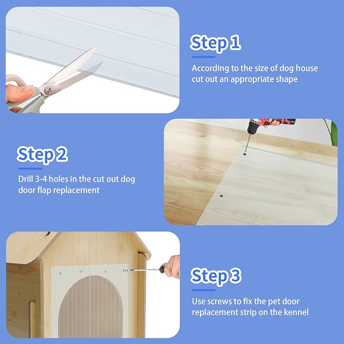 Heuyrao 4.9 Feet x 7.8 Inch Dog House Plastic Door Flap Clear