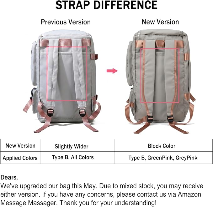 Eslcorri Gym Duffle Bag for Women Men, Sports Backpack with Wet & Shoe Compartment, Fitness Overnight Weekender Bag for Yoga, Swim, Travel (Style B, GrayPink)