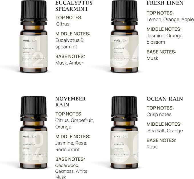 VINEVIDA Clean Diffuser Oil Collection [Set of 8] - Scented Oil | Aromatherapy Diffuser Oils | Made in USA