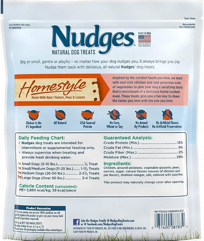 Nudges Natural Dog Treats Homestyle, 40 oz.